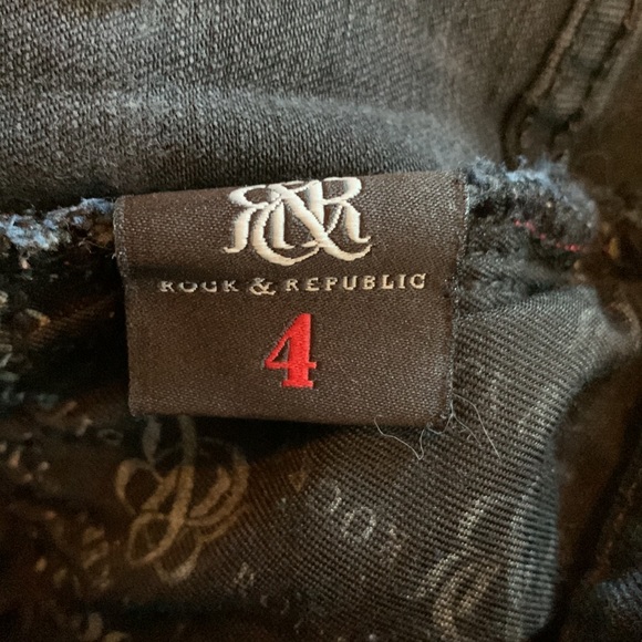 Rock & Republic dark indigo, stretchy, skinny jeans sz4 in good condition - Picture 7 of 7